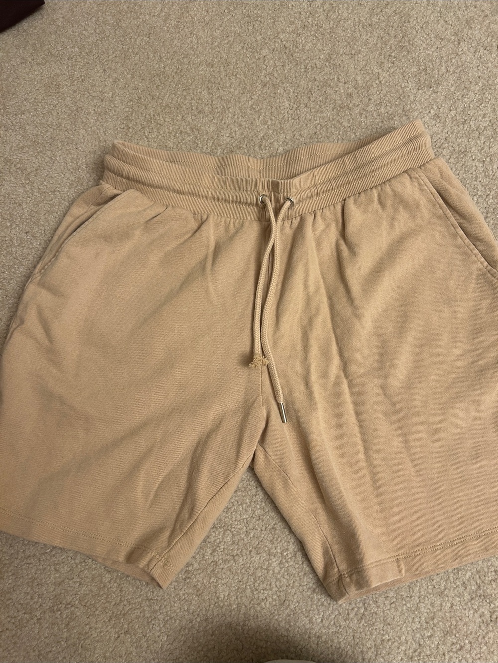 ASOS Men's Drawstring Terry Shorts in Beige